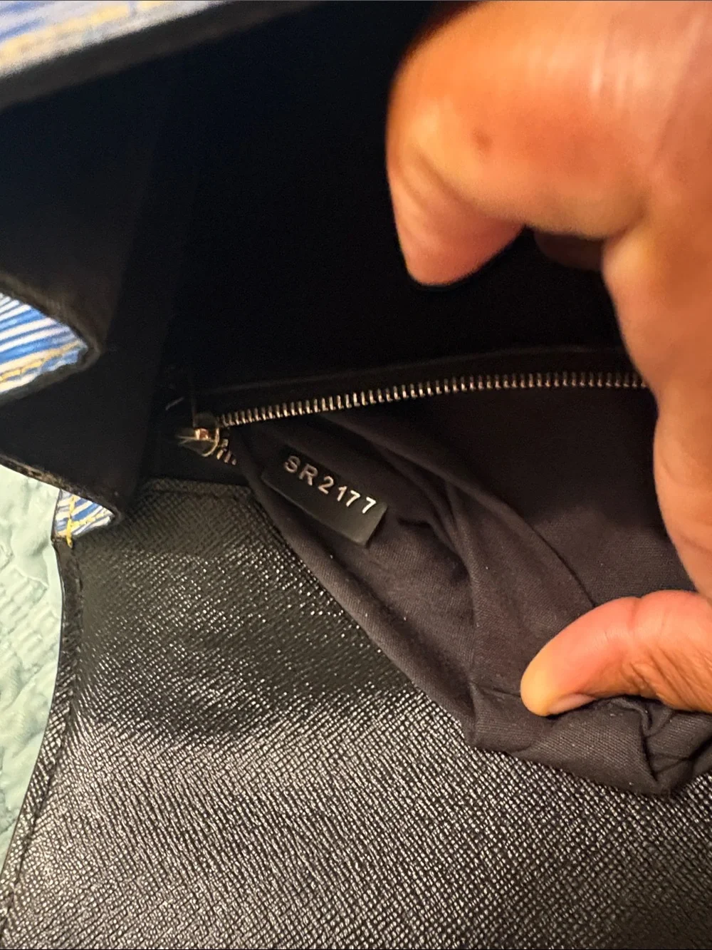 Louis Vuitton Blue Textured Epi Crossbody with Black Strap